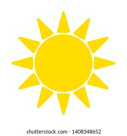 Flat sun Icon. Summer pictogram on white background. Sunlight symbol. Vector illustration, EPS10