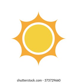 Flat Sun Icon. Summer Pictogram. Sunlight Symbol. Vector Illustration, EPS10.