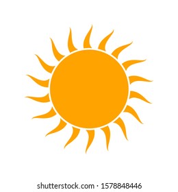 Flat Sun icon - vector. Vector sun icon isolated. Yellow Sun icon