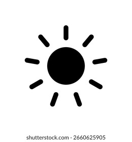 Flat Sun Icon Vector for Weather Forecast and Climate Symbol