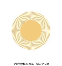 Flat sun icon. For website, mobile. Sign weather. Yellow on a white background.
