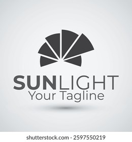  Flat sun light logo design icon template
