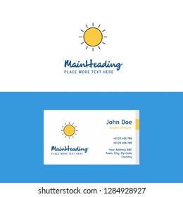 Flat Sun Logo and Visiting Card Template. Busienss Concept Logo Design