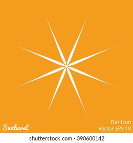 Flat sunburst / star shape icon. EPS 10 vector illustration. Easily edit paths and color