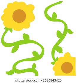 Flat Sunflower Pattern – Summer Floral Vector
