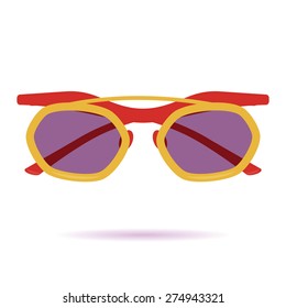Flat Sunglasses Icon. Icon 05