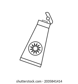 Flat Sunscreen icon. Outline illustration of sunscreen vector icon for web