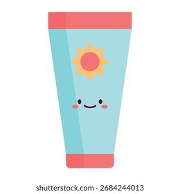 Flaches Sonnenschutzmittel Reise Urlaub Symbol
