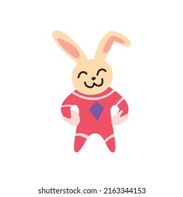 flat super bunny design over white