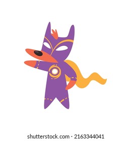 flat super dog design over white