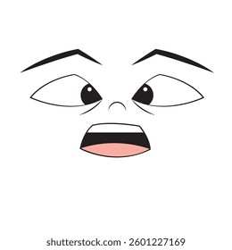 Flat surprised expression emote avatar