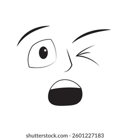 Flat surprised expression emote avatar