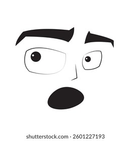 Flat surprised expression emote avatar