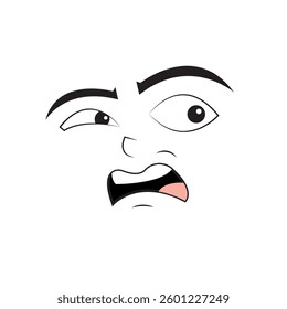 Flat surprised expression emote avatar