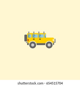 Flat Suv Element. Vector Illustration Of Flat Jeep Isolated On Clean Background. Can Be Used As Suv, Car And Jeep Symbols.