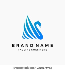 Flat swan Logo vector cosmetics spa bird design vector
