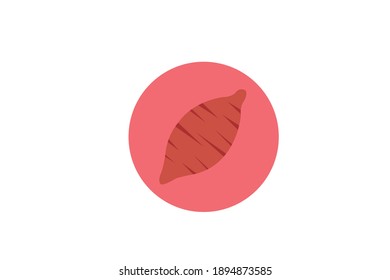 Diseño de iconos de batata dulce plana