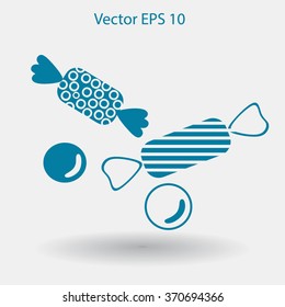 Flat a sweets in the shape of heart icon