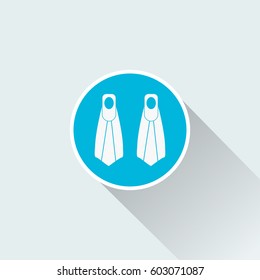 flat Swimming fins icon