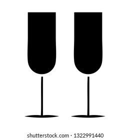 flat symbol of a champagne flutes
