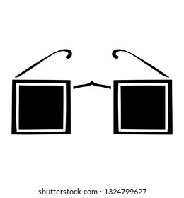 flaches Symbol einer kreisförmigen Brille