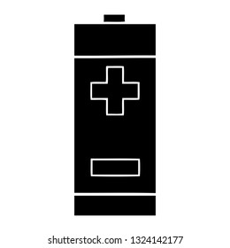 Flachsymbol einer elektrischen Batterie