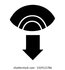 flat symbol of a eye pointing down