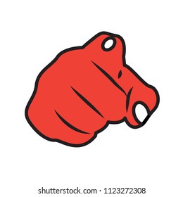 Flat symbol of finger pointing
