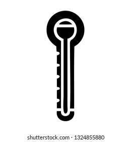 flat symbol of a glass thermometer