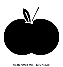 flat symbol of a juicy apple
