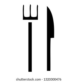 flat symbol of a knife and fork