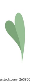 Flat symbol of a leaf presented in a cool, eco style. Minimalist representation of natures element. Simple, clean design plant icon. Ideal for environmental concepts and graphic applications.