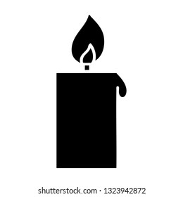 flat symbol of a lit candle