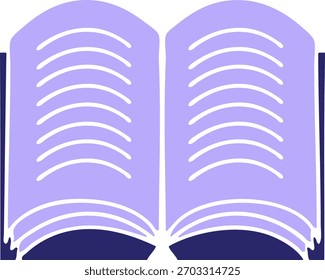 Símbolo plano de un icono de libro abierto en color neón brillante