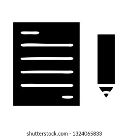 símbolo plano de un lápiz y papel