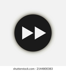 Flat symbol rewind button, flat design style.