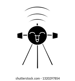 flat symbol of a satellite
