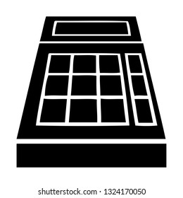 flat symbol of a school calculator