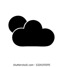 flat symbol of a sunshine and cloud
