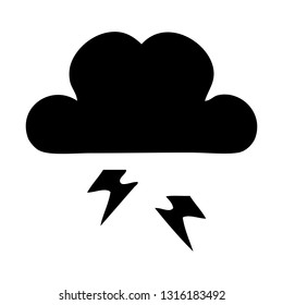 flat symbol of a thunder cloud