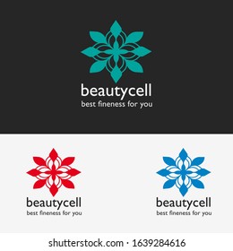 Flat Symbolic Minimalist Logo Design. Green Creative And Unique Flat Logo Design. Beauty Cell Spa Logo Design Template.
