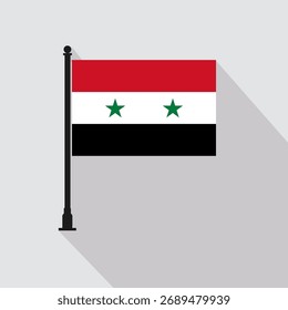 Plano sírio retângulo bandeira polo em cores oficiais
