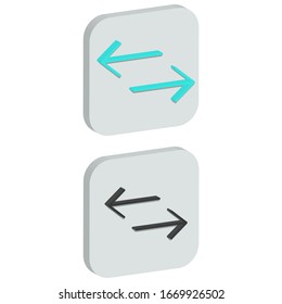 Flat tab Icon in isometric style