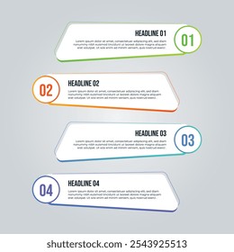 Flat table of contents infographic, Colorful infographic vector steps template