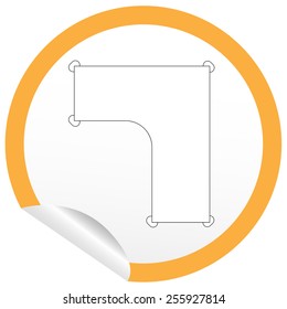 Flat table icon on sticker for floor plan outline. Line editable EPS10 vector furniture illustration. View from above