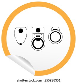 Flat table icon on sticker for floor plan outline. Line editable EPS10 vector furniture illustration. View from above