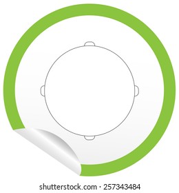 Flat table icon on sticker for floor plan outline. Line editable EPS10 vector furniture illustration. View from above