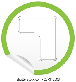 Flat table icon on sticker for floor plan outline. Line editable EPS10 vector furniture illustration. View from above