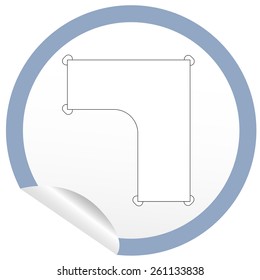 Flat table icon on sticker for floor plan outline. Line editable EPS10 vector furniture illustration. View from above