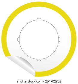 Flat table icon on sticker for floor plan outline. Line editable EPS10 vector furniture illustration. View from above